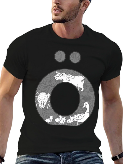 Nature Inspired Graphic Tee - Black Cotton Blend