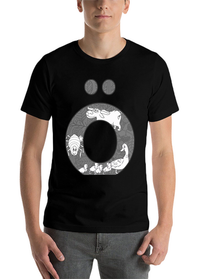 Nature Inspired Graphic Tee - Black Cotton Blend