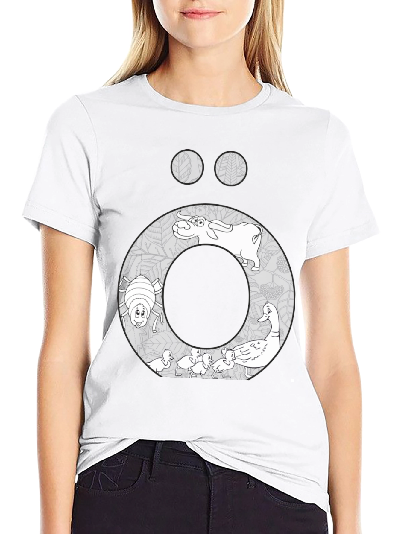 Nature Inspired Graphic Tee - Black Cotton Blend