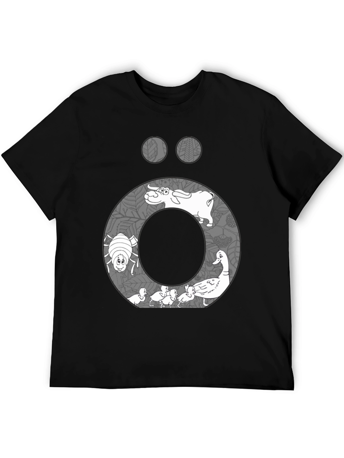 Nature Inspired Graphic Tee - Black Cotton Blend