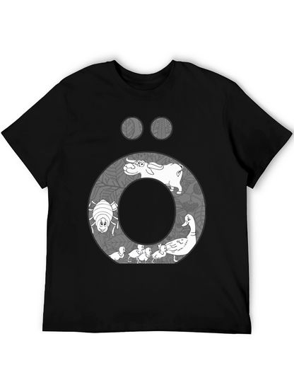 Nature Inspired Graphic Tee - Black Cotton Blend