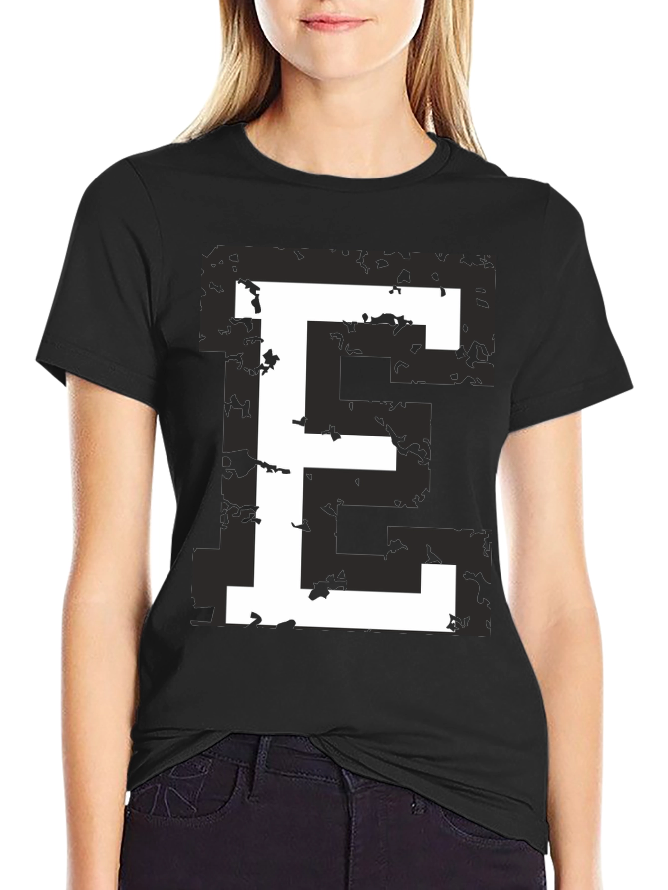 Retro E Graphic Tee - Black T-Shirt