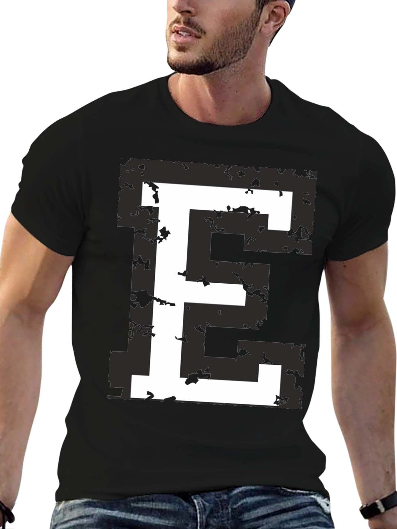 Retro E Graphic Tee - Black T-Shirt