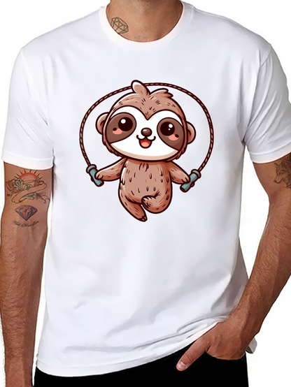 Sloth Skipping Rope Graphic T-Shirt