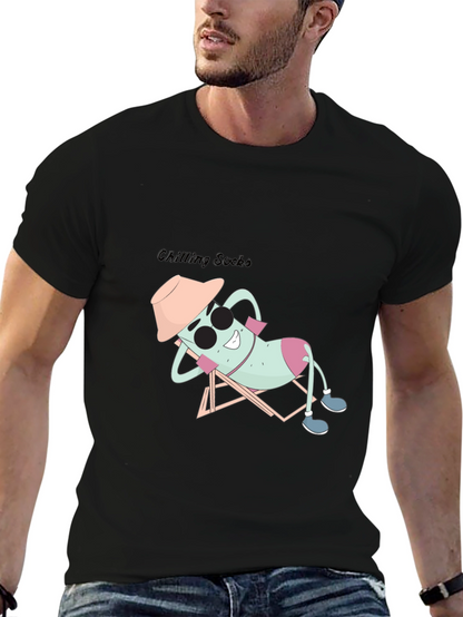 Chilling Socks Graphic Tee - Black Cotton Comfort