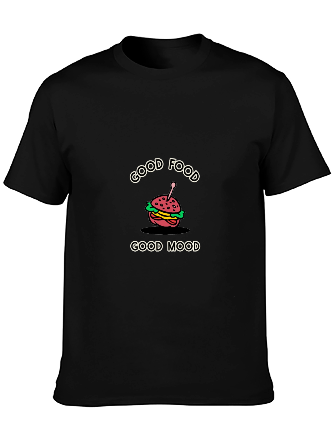 Good Food Good Mood Graphic Tee - Black