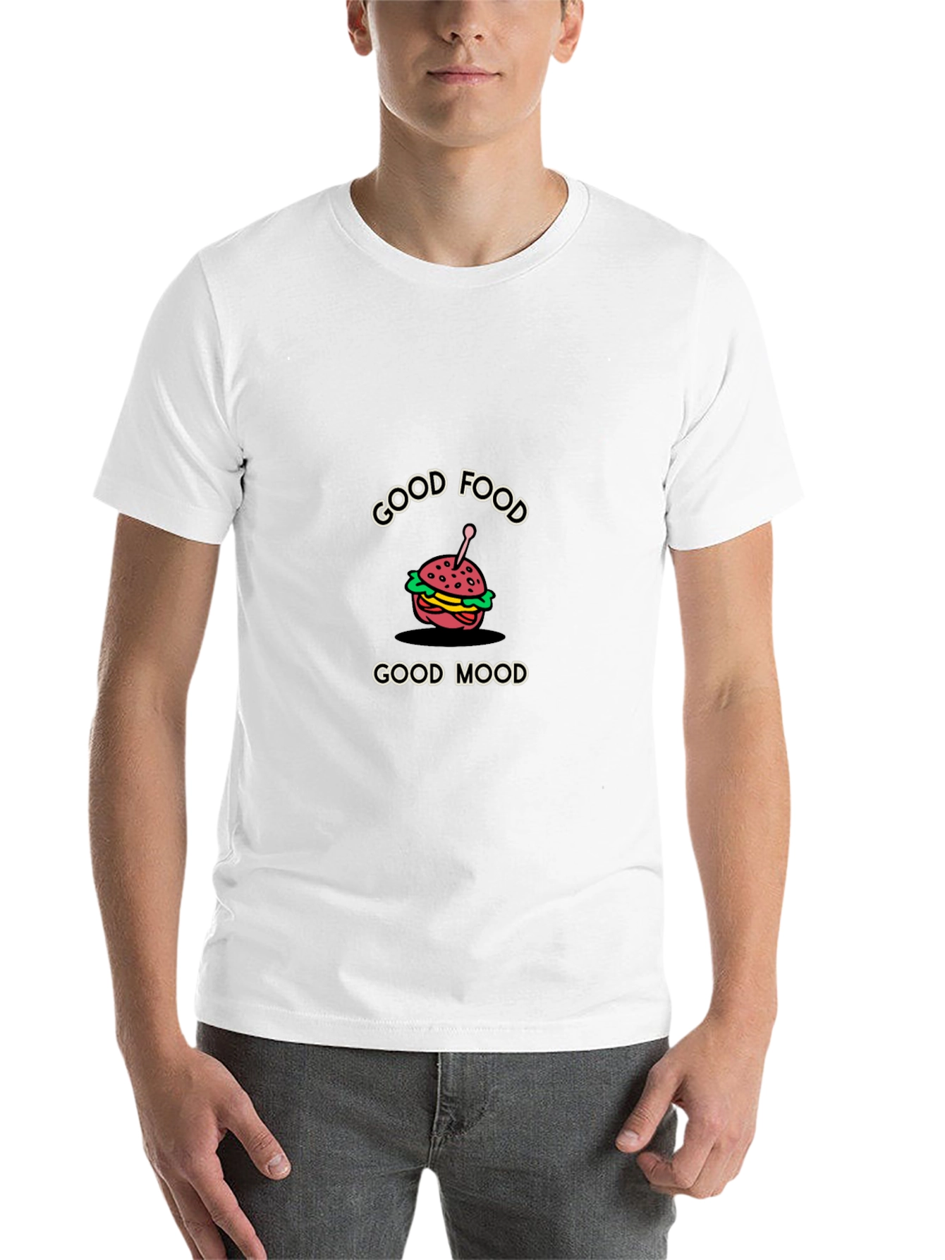 Good Food Good Mood Graphic Tee - Black