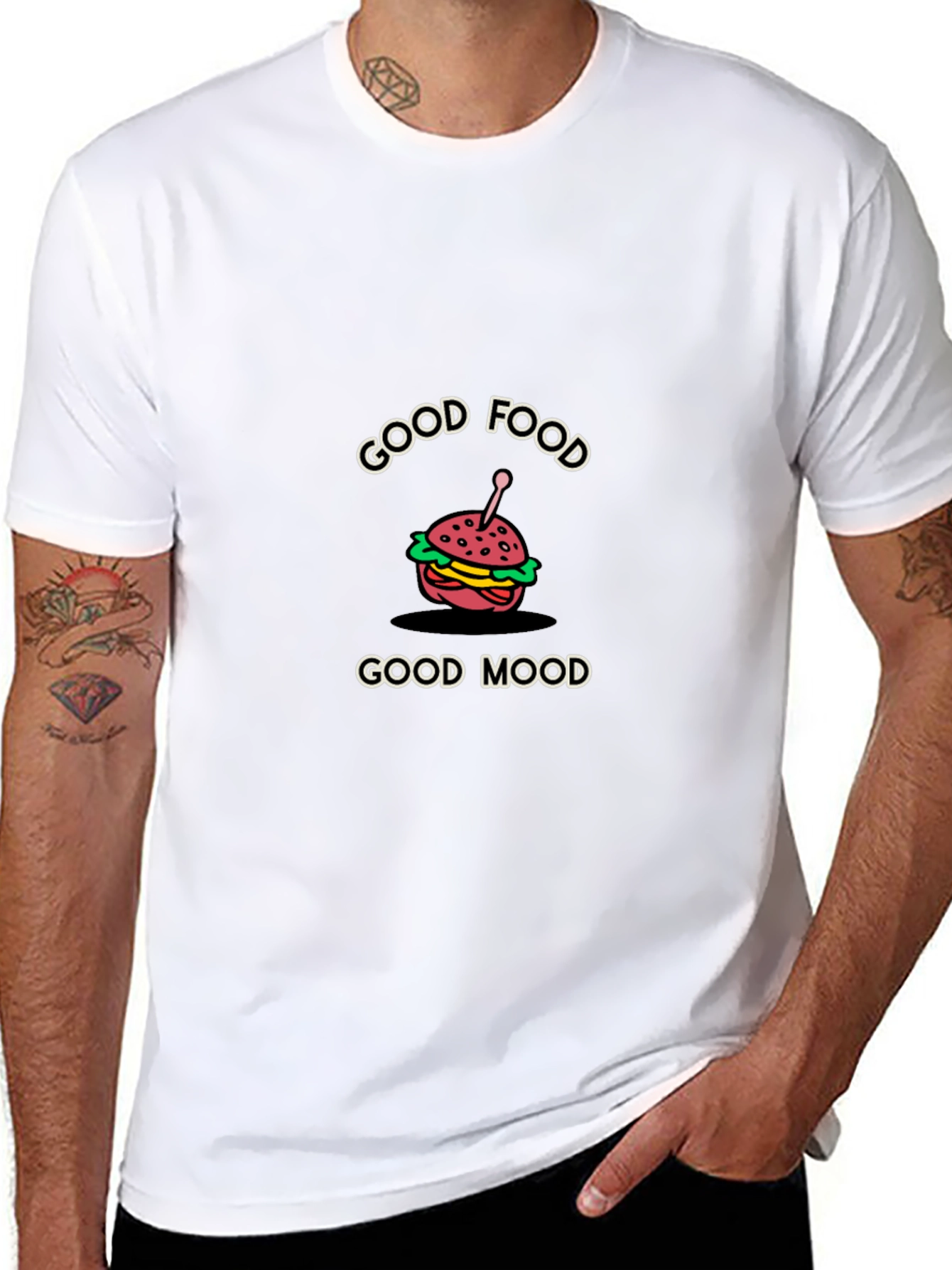Good Food Good Mood Graphic Tee - Black