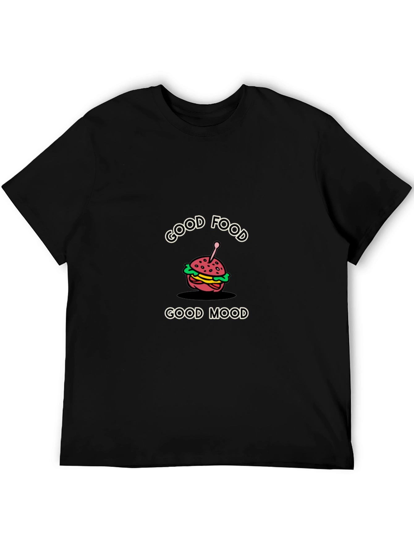 Good Food Good Mood Graphic Tee - Black