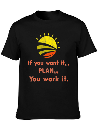 Inspirational Quote Graphic Tee - Black Cotton T-Shirt