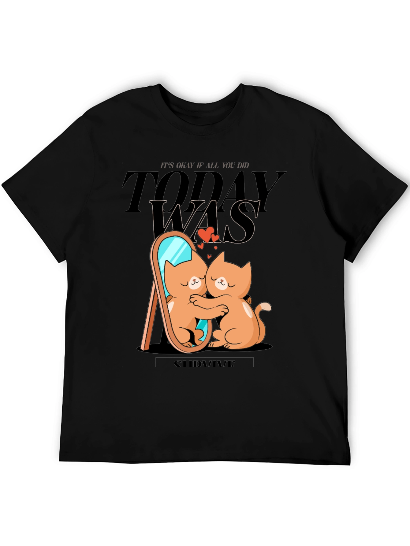 Cute Cat T-Shirt - Self Love Survive Tee