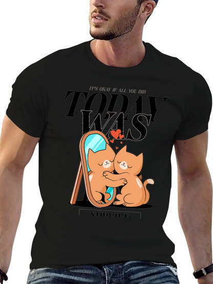 Cute Cat T-Shirt - Self Love Survive Tee