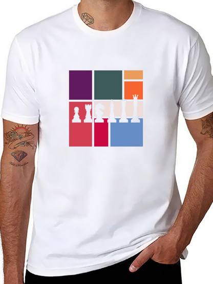 Chess Piece Block Graphic T-Shirt