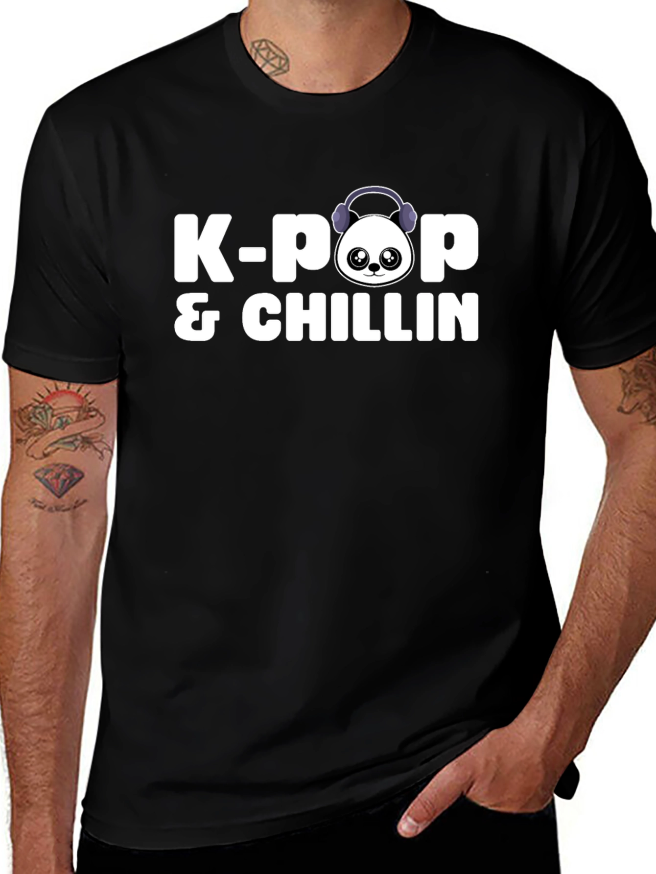 K-Pop & Chillin Black Graphic Tee