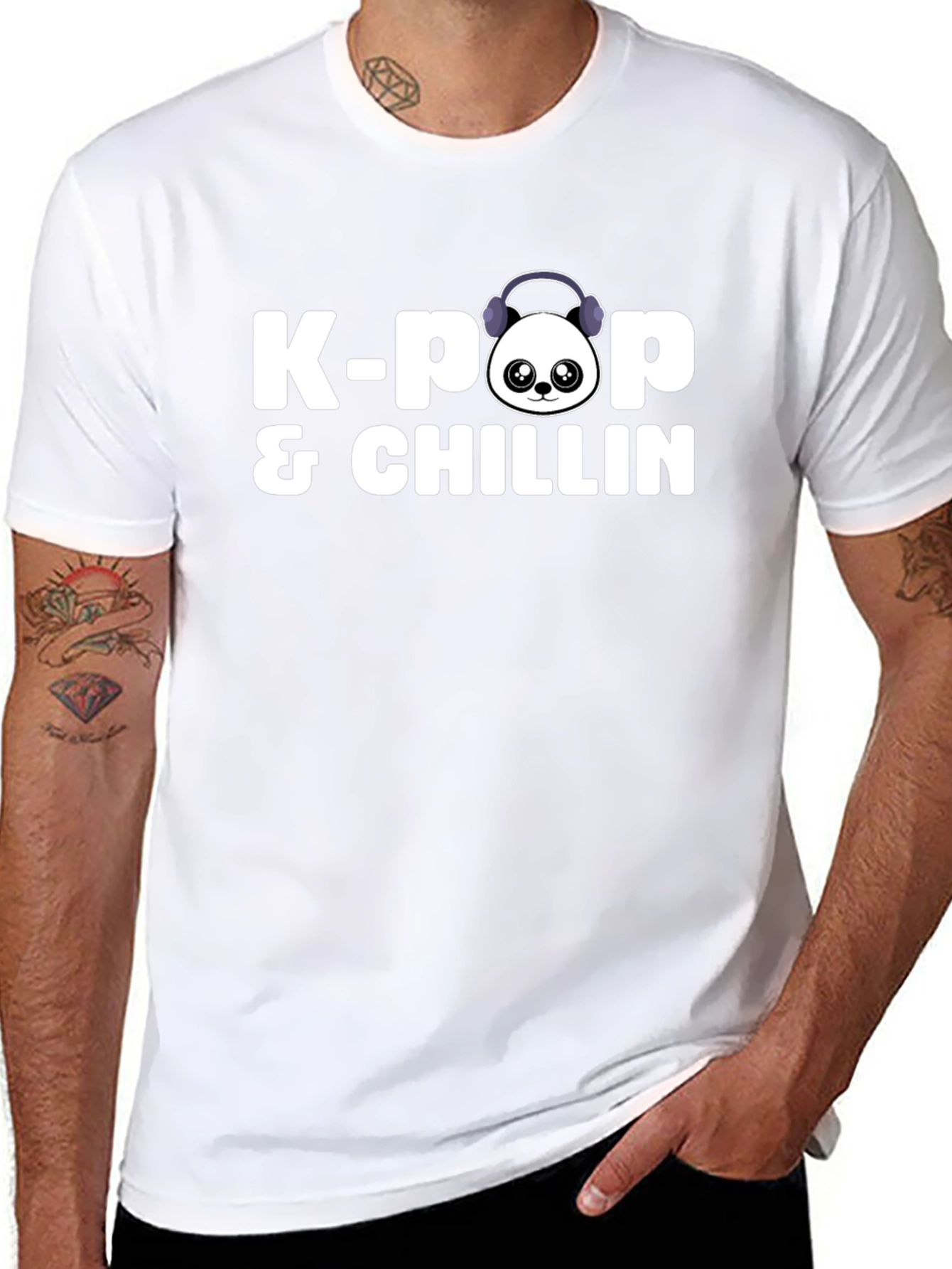 K-Pop & Chillin Black Graphic Tee