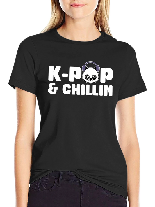 K-Pop & Chillin Black Graphic Tee