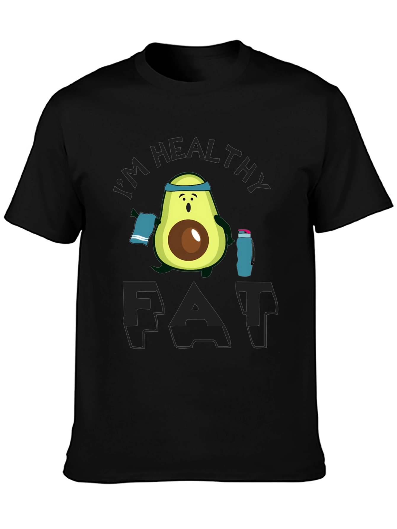 Healthy Fat Avocado Graphic Black T-Shirt