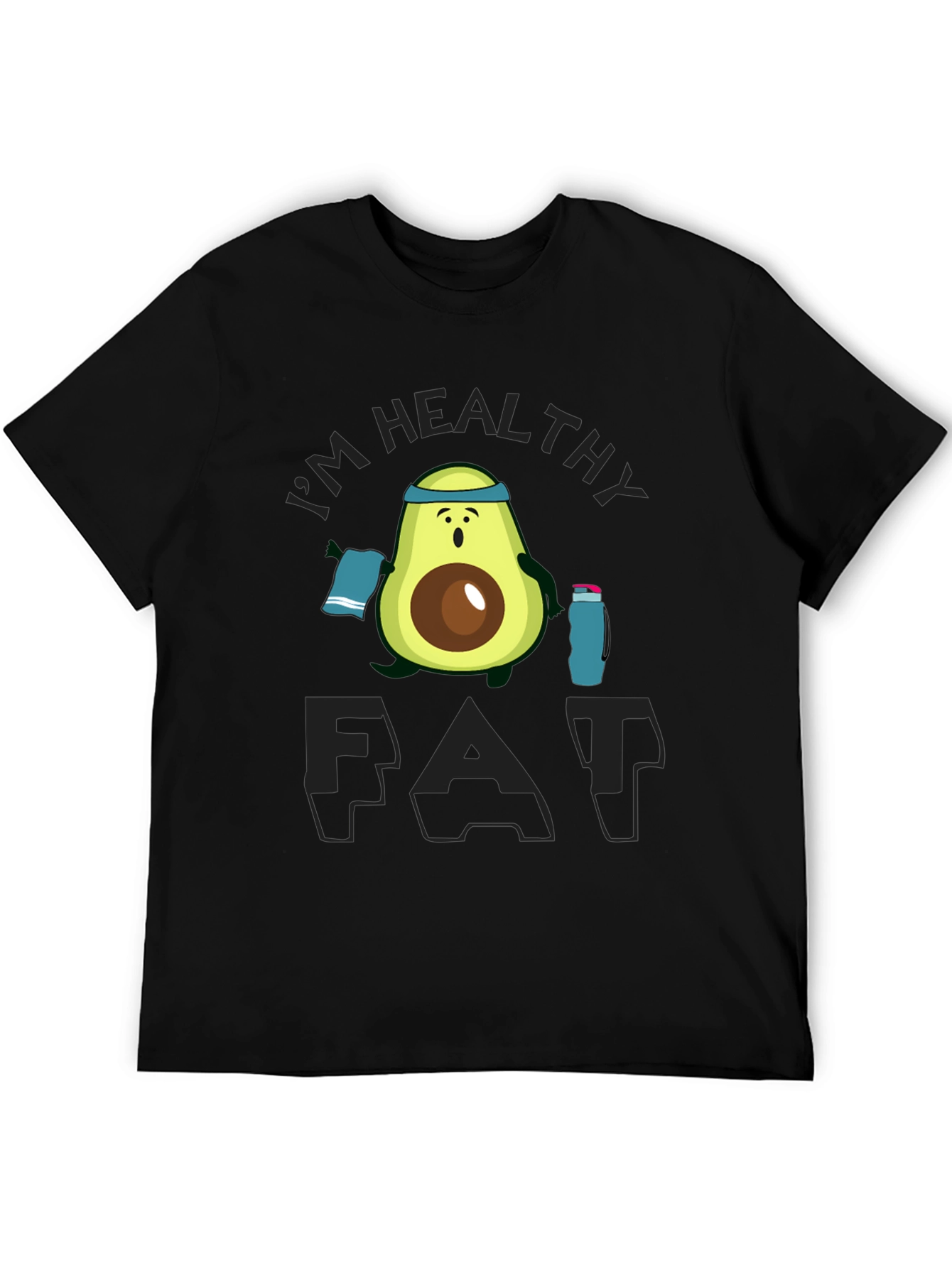 Healthy Fat Avocado Graphic Black T-Shirt