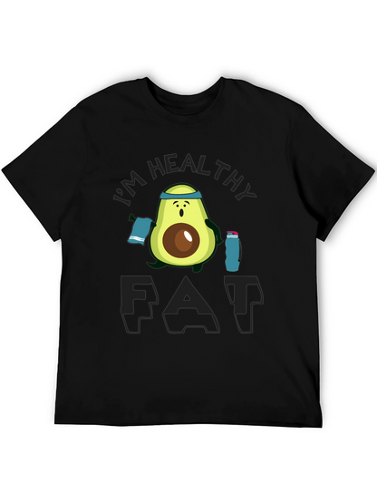Healthy Fat Avocado Graphic Black T-Shirt