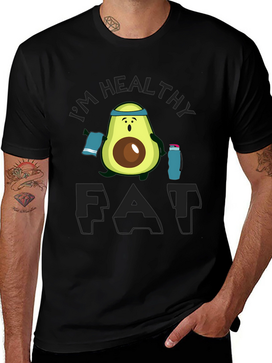 Healthy Fat Avocado Graphic Black T-Shirt