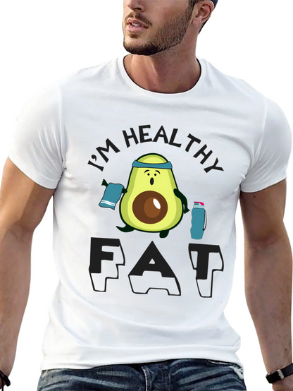 Healthy Fat Avocado Graphic Black T-Shirt