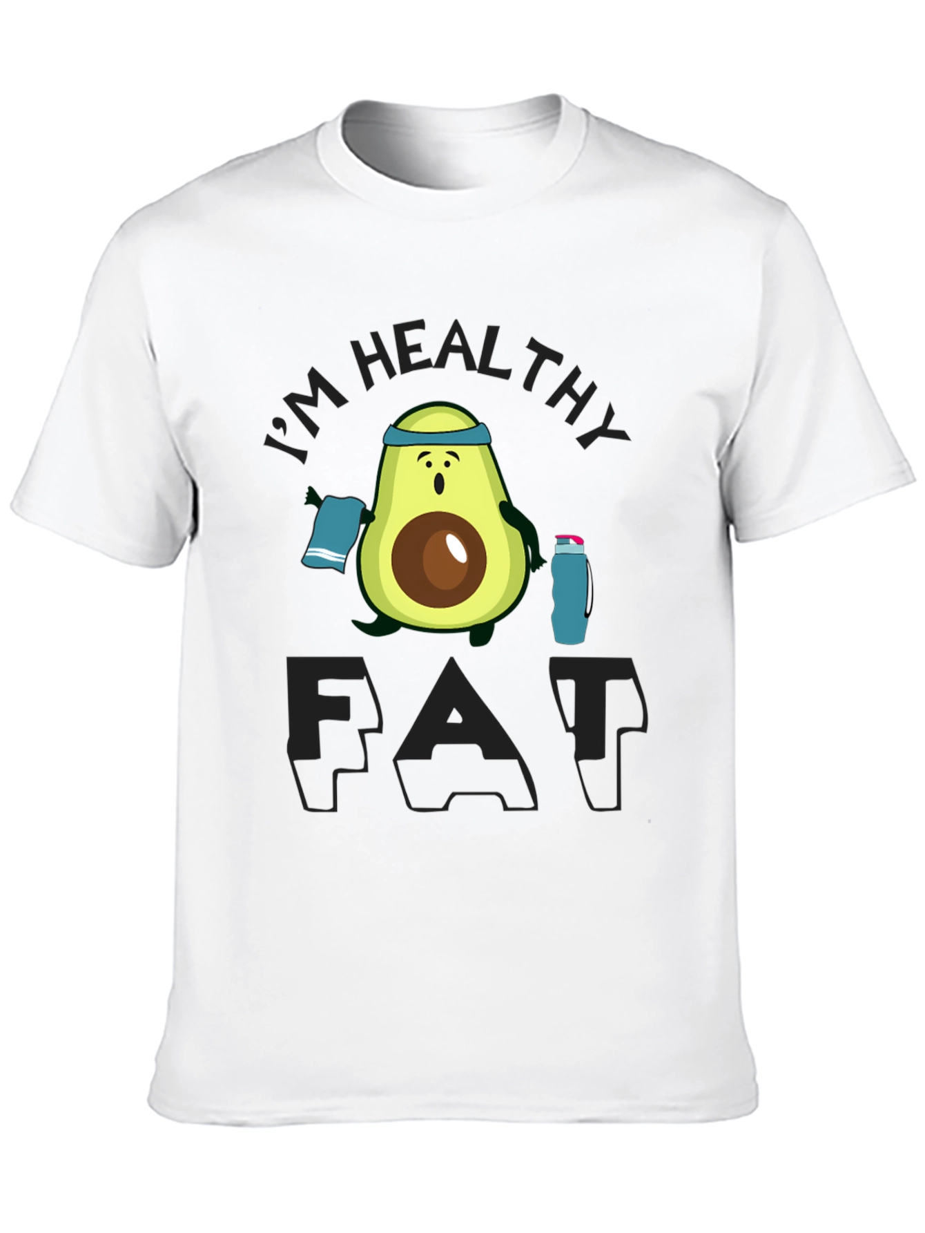 Healthy Fat Avocado Graphic Black T-Shirt