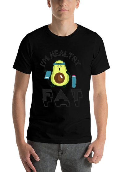 Healthy Fat Avocado Graphic Black T-Shirt