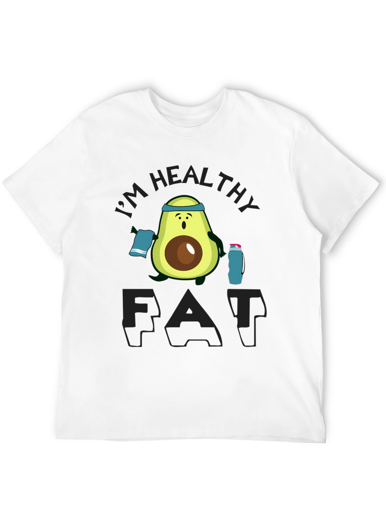 Healthy Fat Avocado Graphic Black T-Shirt