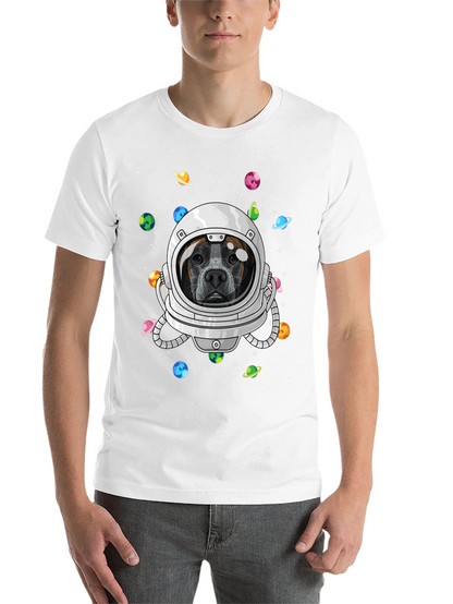 Dog Astronaut Graphic Tee - Outer Space Pup T-Shirt