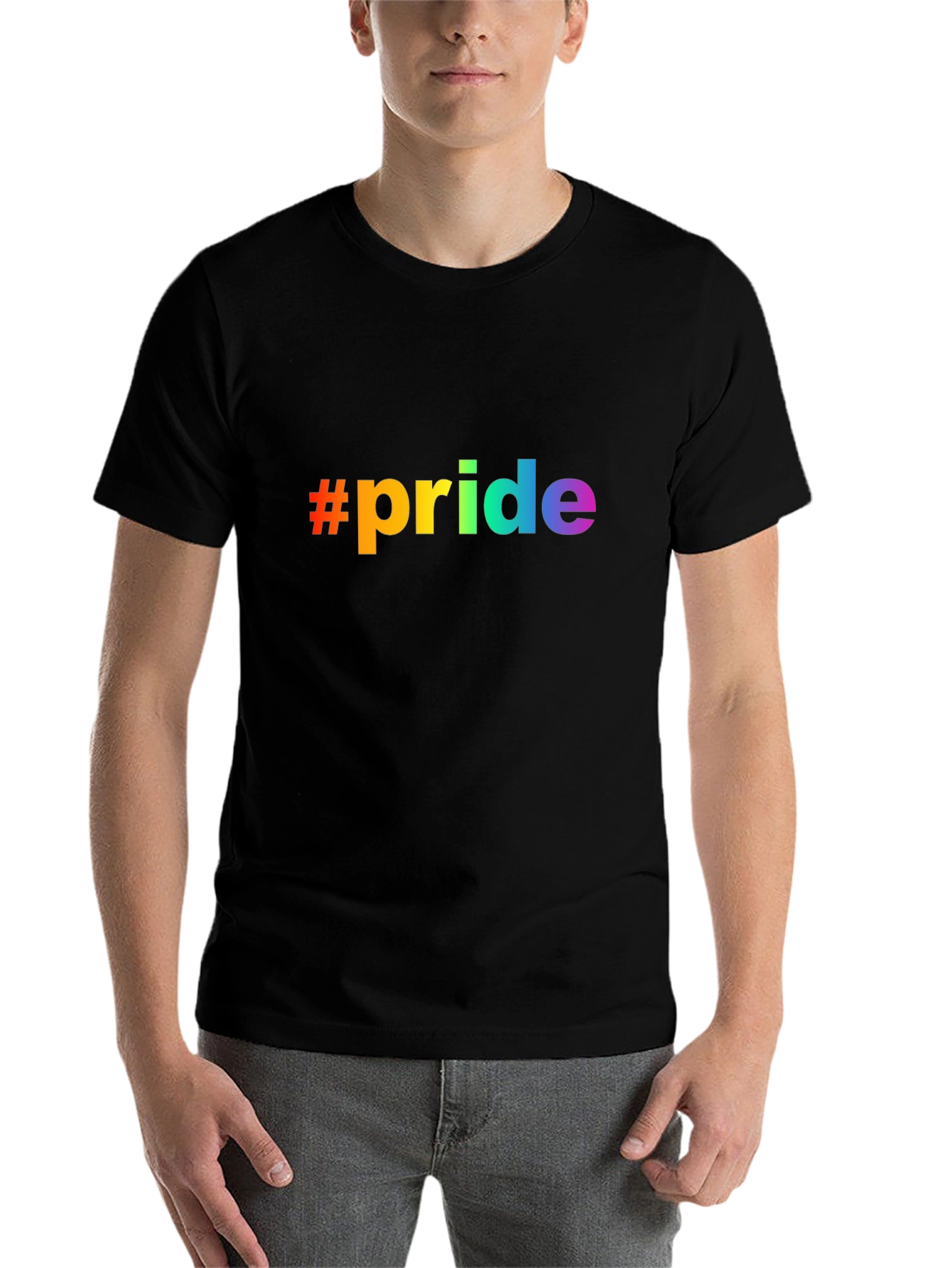 Pride Rainbow Graphic Tee - Black Unisex T-Shirt