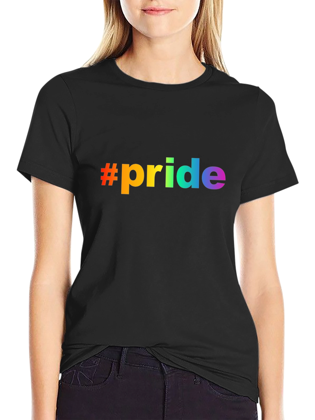 Pride Rainbow Graphic Tee - Black Unisex T-Shirt