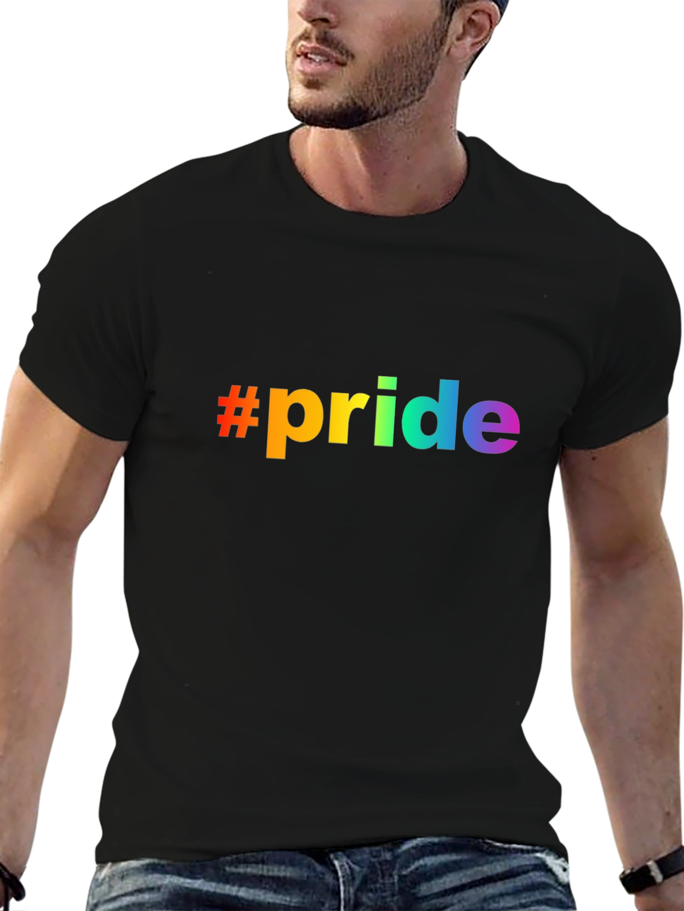 Pride Rainbow Graphic Tee - Black Unisex T-Shirt