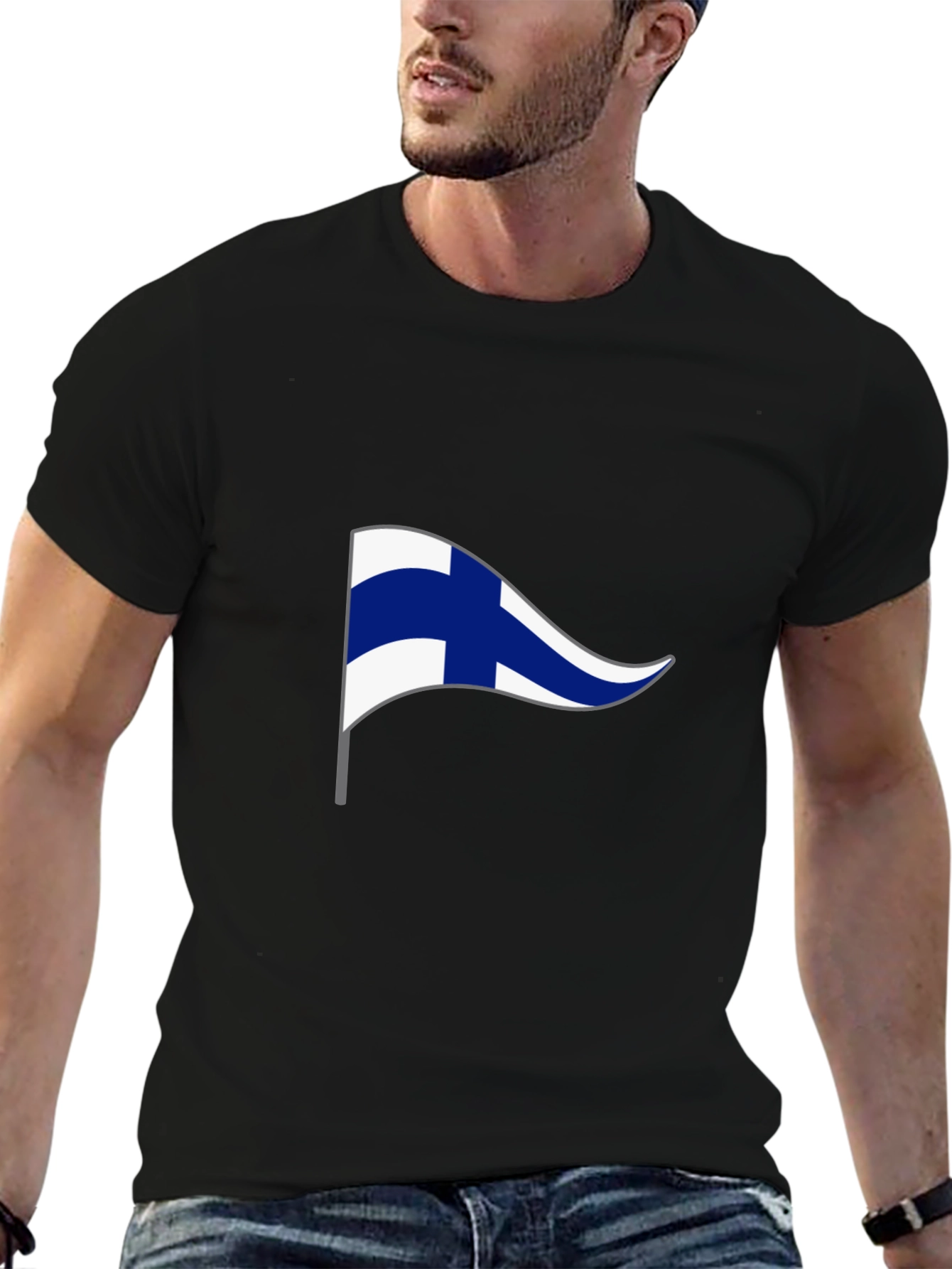 Finland Pennant Flag Graphic T-Shirt