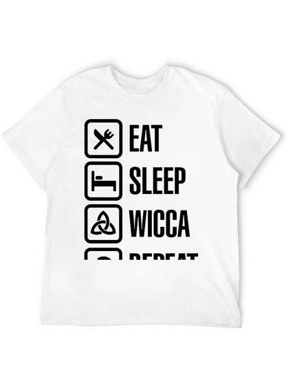Eat Sleep Wicca Repeat T-Shirt - Black Casual Tee
