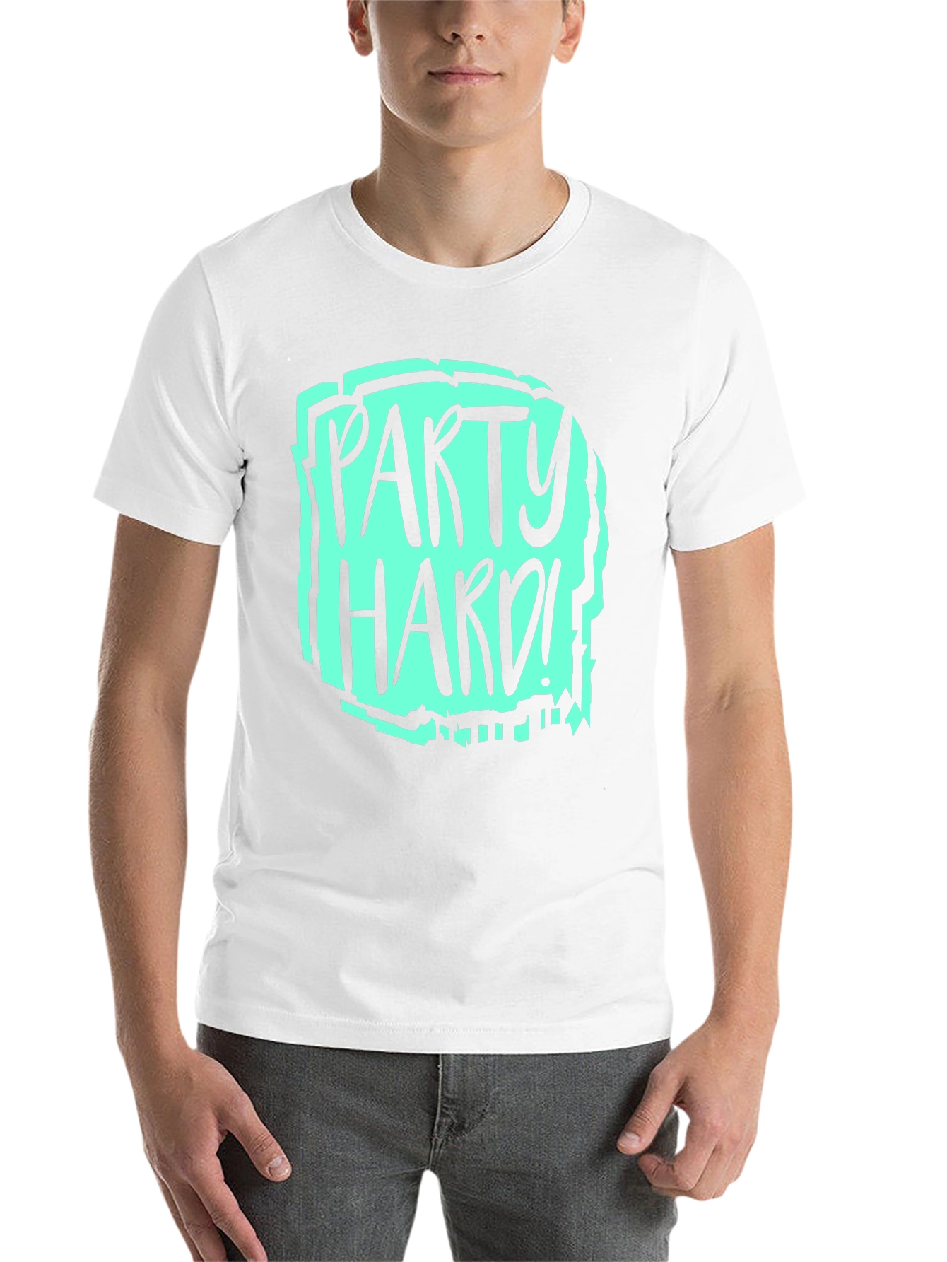 Party Hard Graphic T-Shirt - Black Crew Neck Tee