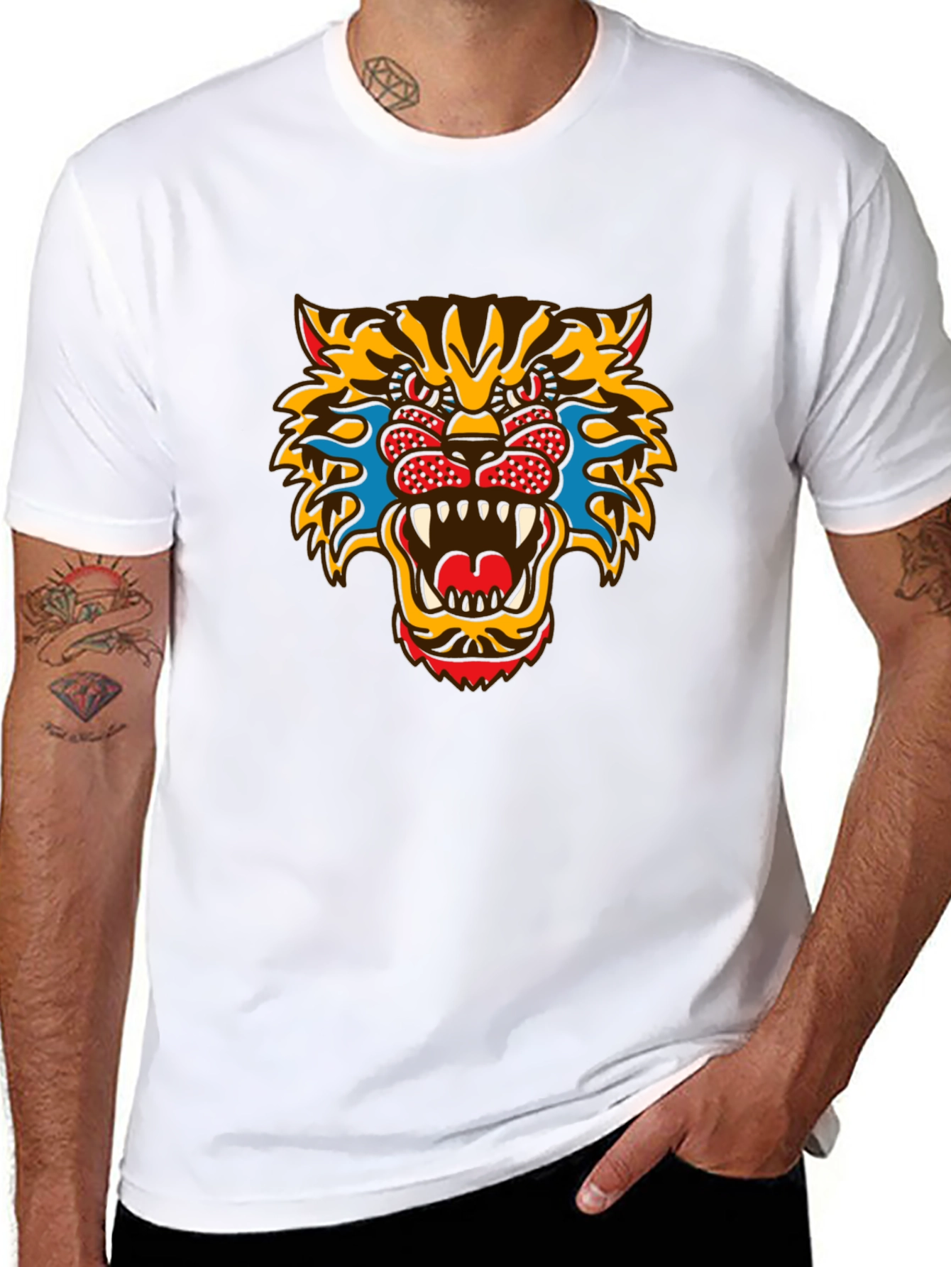 Bold Graphic Tee - Fierce Tiger Print