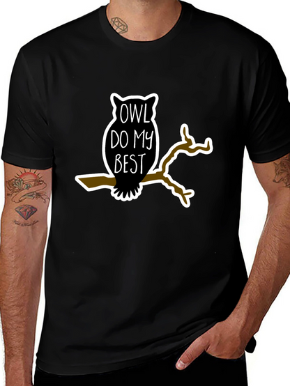 Owl Do My Best Black Graphic Tee
