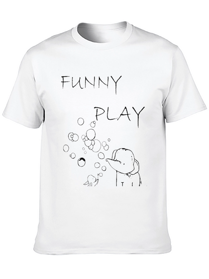 Funny Play Graphic T-Shirt - Black Casual Tee