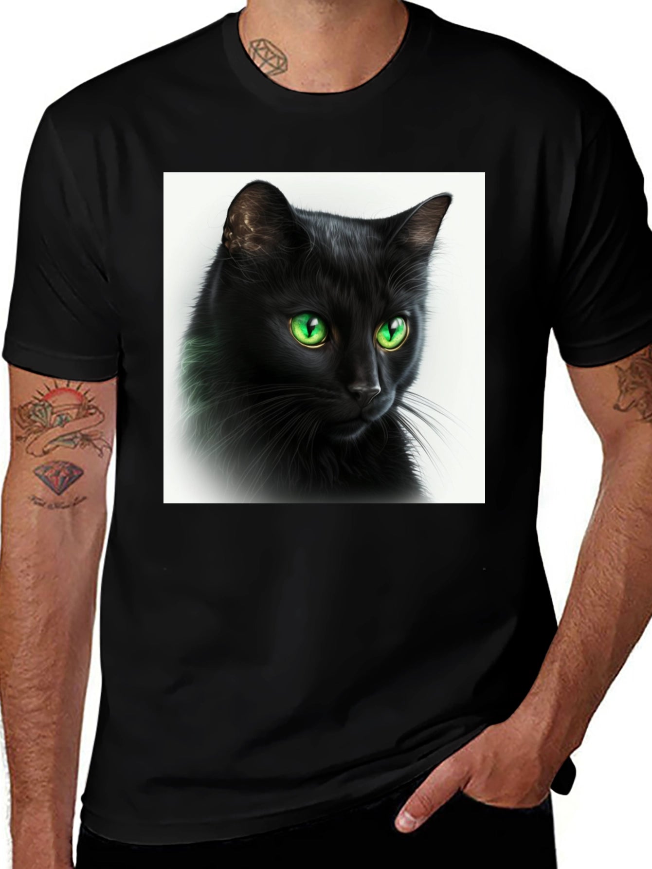 Black Cat Graphic Tee - Soft Cotton Comfort