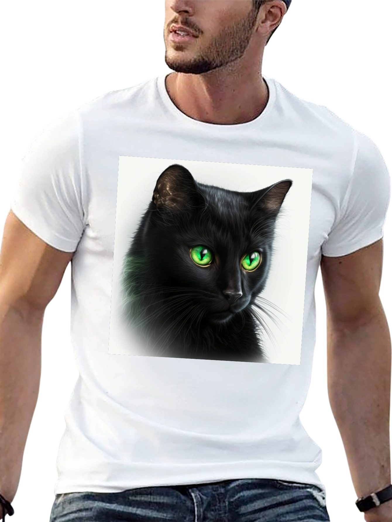 Black Cat Graphic Tee - Soft Cotton Comfort