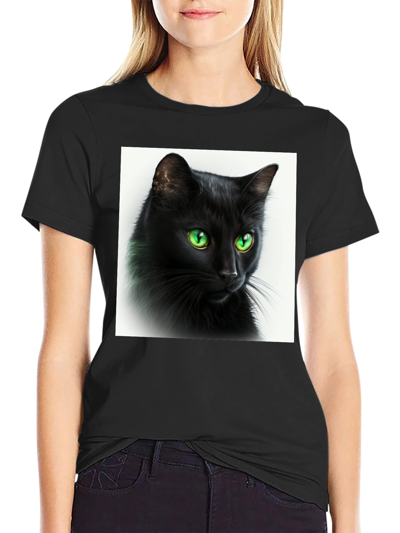 Black Cat Graphic Tee - Soft Cotton Comfort