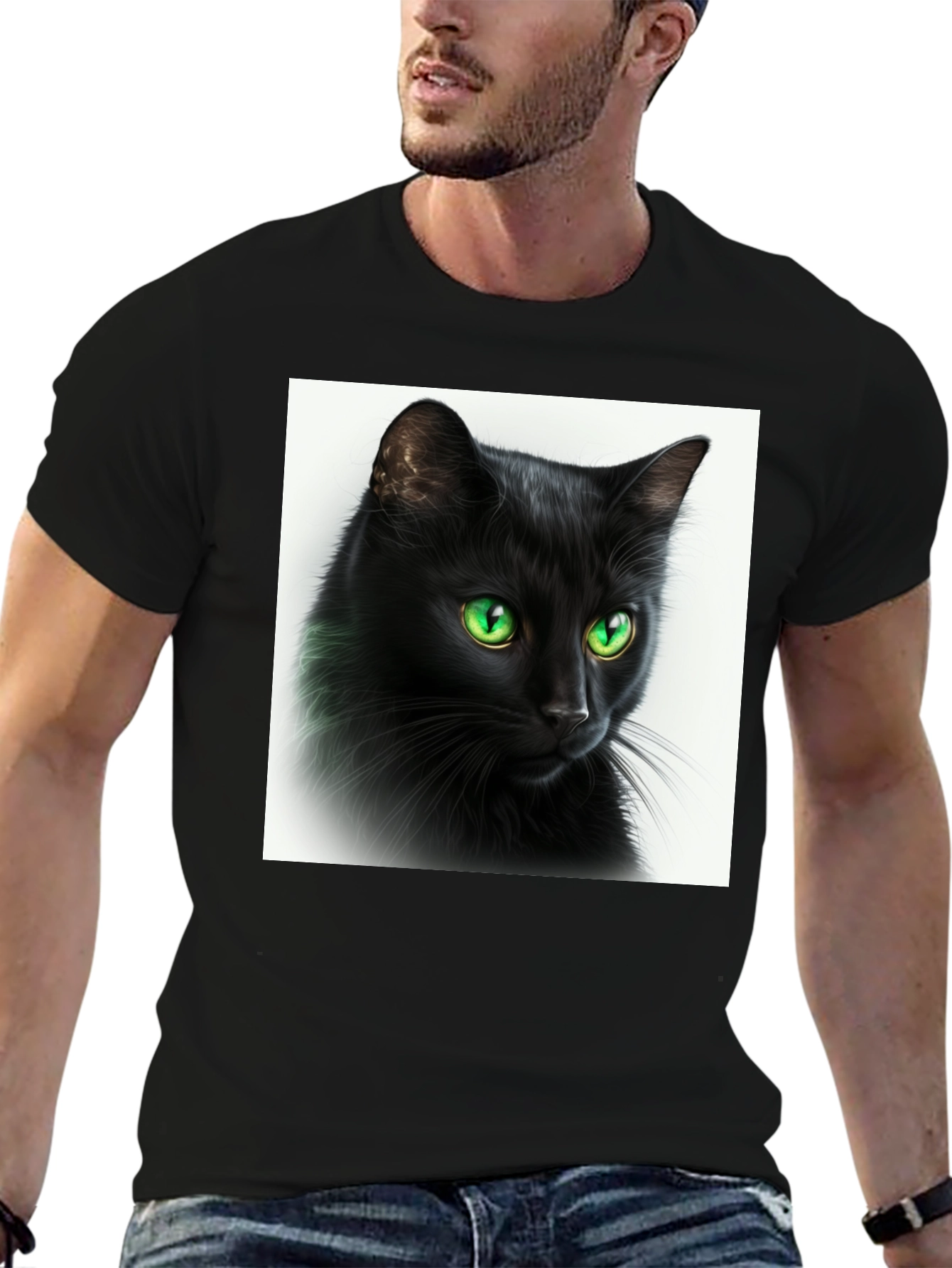 Black Cat Graphic Tee - Soft Cotton Comfort