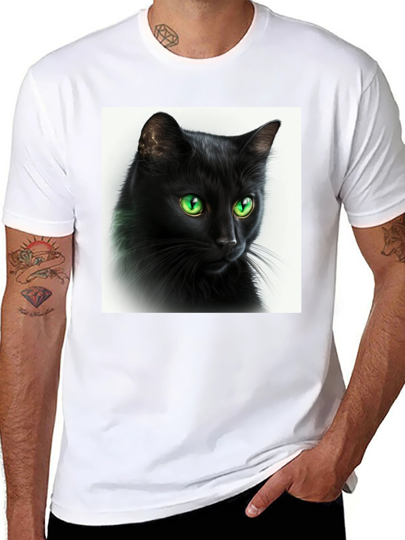 Black Cat Graphic Tee - Soft Cotton Comfort