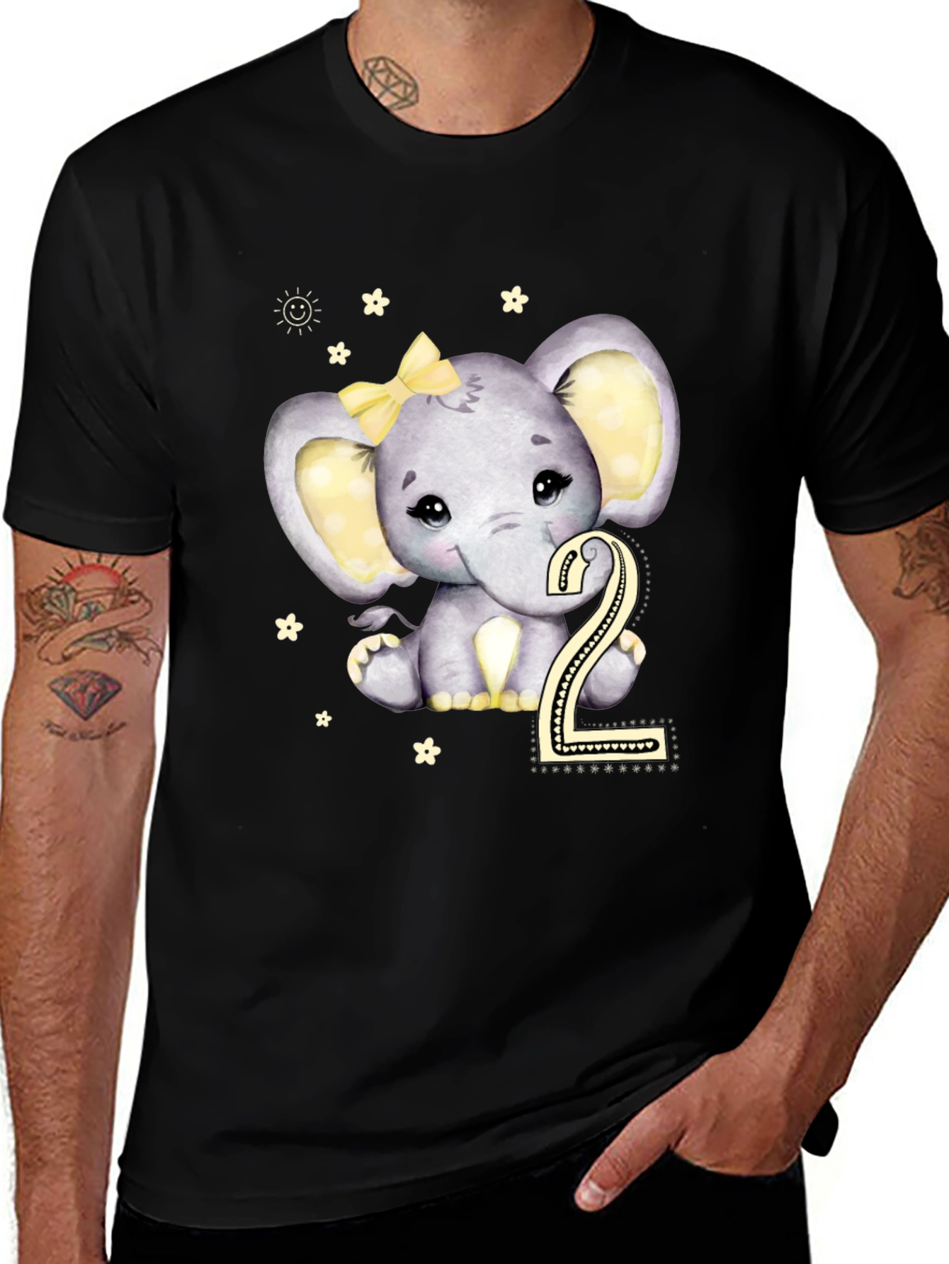 Cute Elephant 2nd Birthday T-Shirt