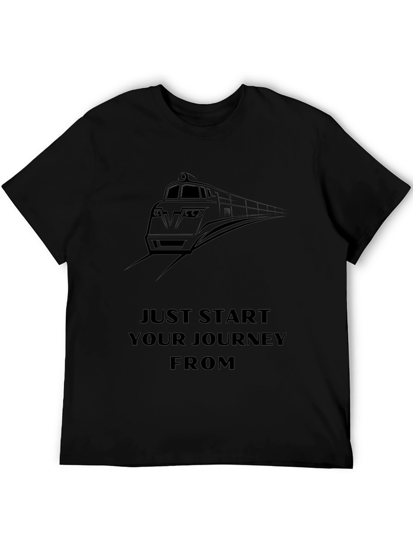 Train Journey Graphic Black T-Shirt