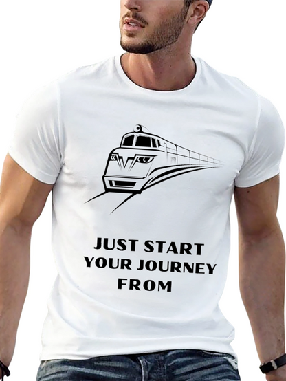 Train Journey Graphic Black T-Shirt
