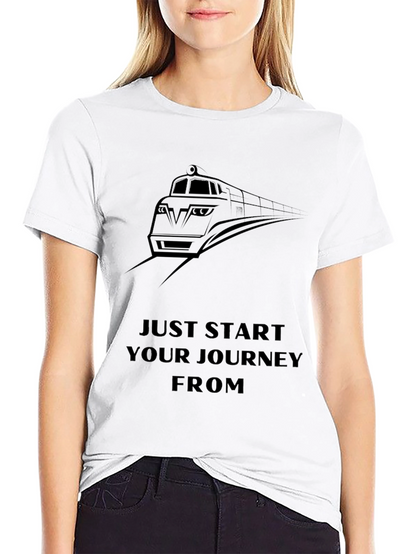 Train Journey Graphic Black T-Shirt