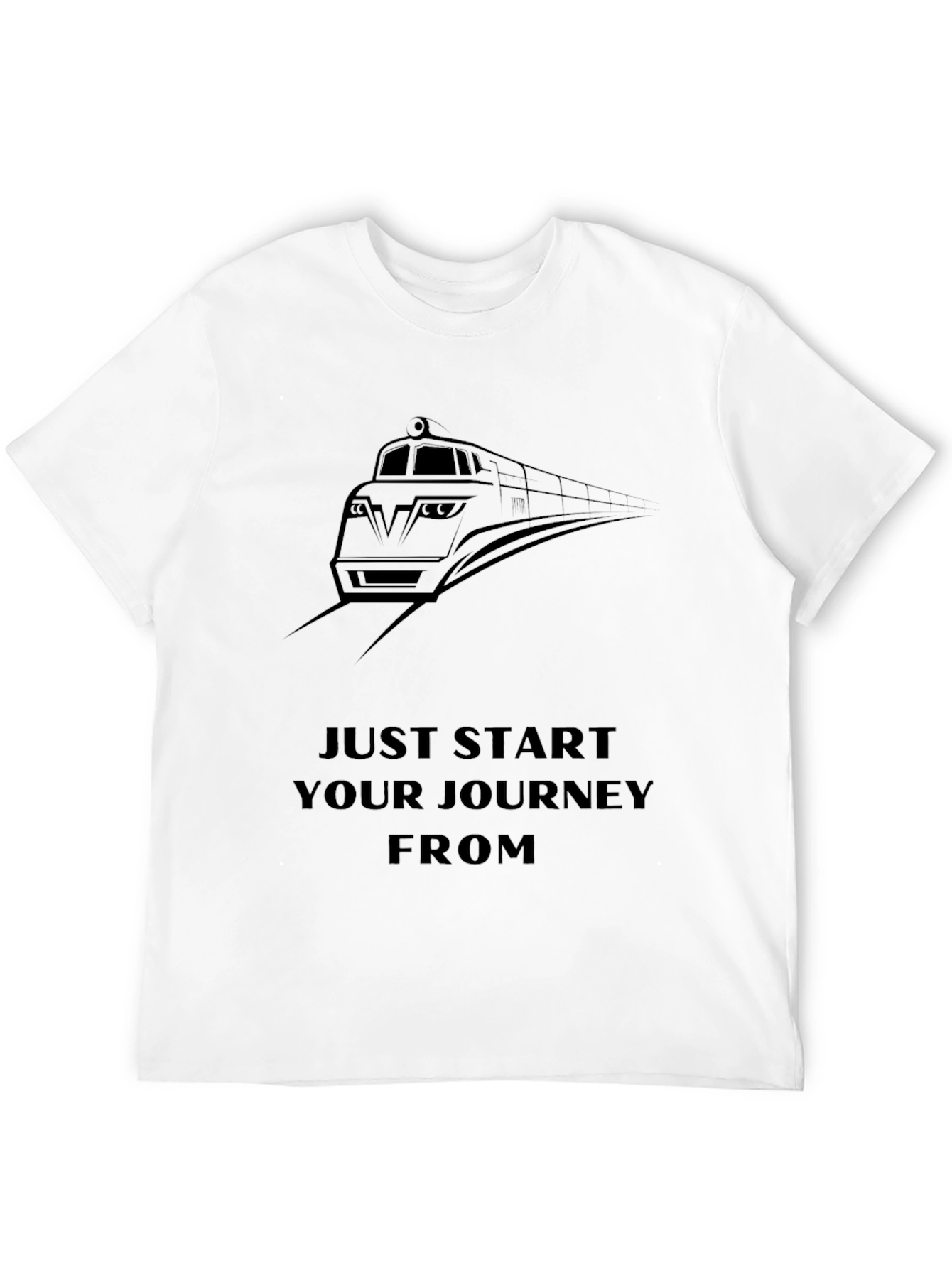 Train Journey Graphic Black T-Shirt