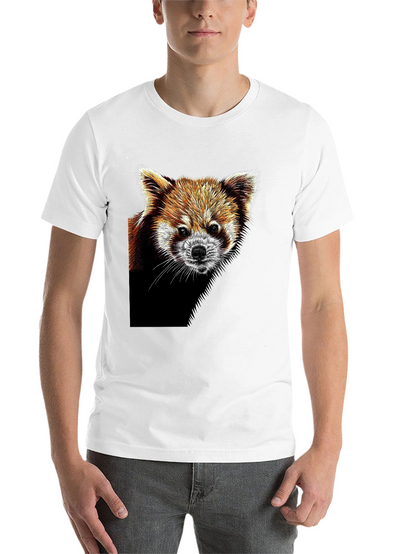 Red Panda Graphic Tee - Black Cotton T-Shirt