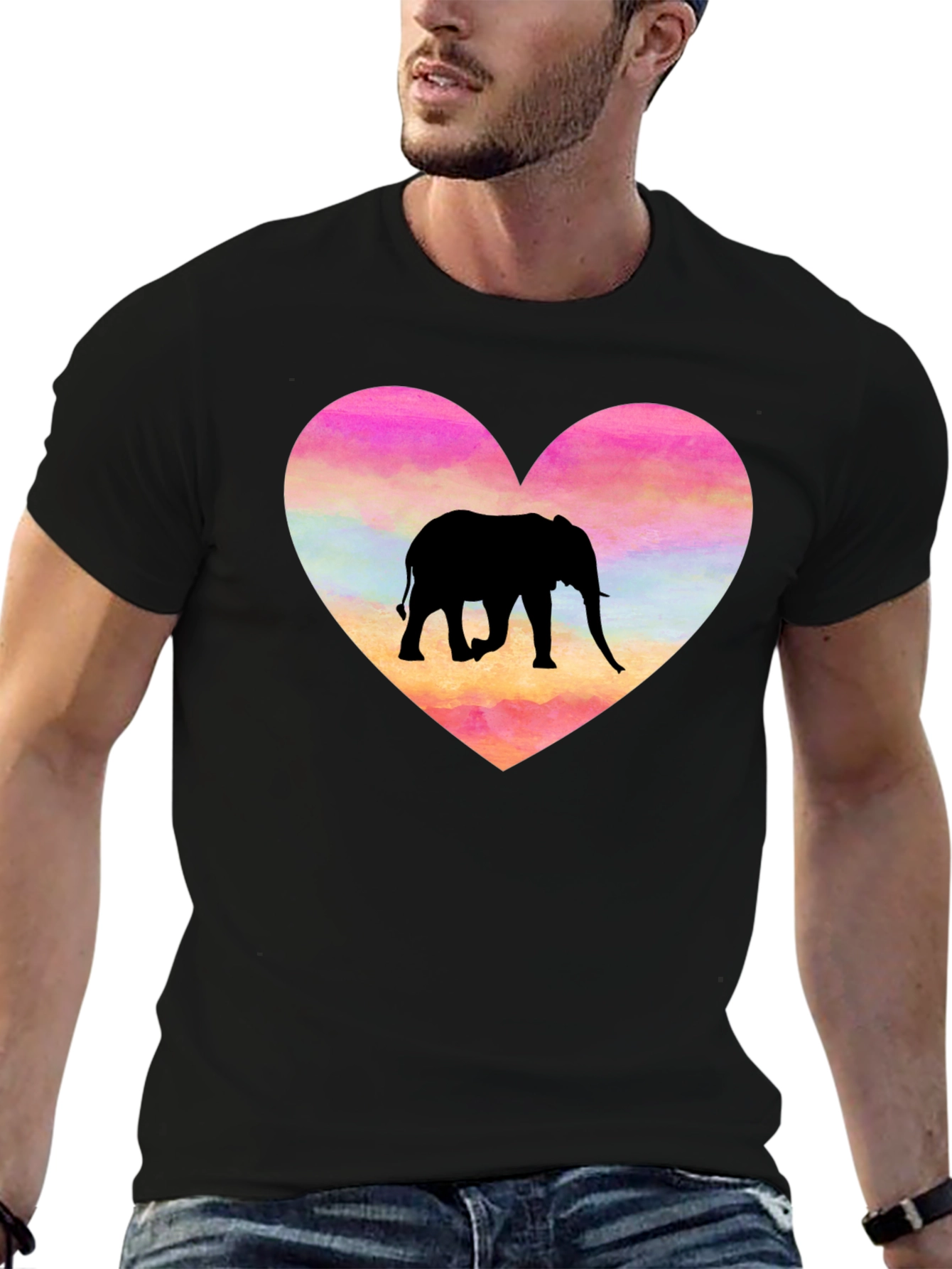 Elephant Heart Graphic T-Shirt - Love Animals!